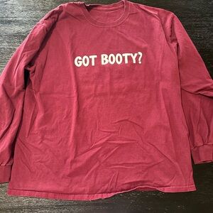 Red Long Sleeve Shirt with 'Got Booty?' Print